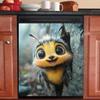1Pcs Cute Bee Print Magnetic Dishwasher Door Cover Sticker Door Panel Cover Fridge Appliance Magnet for Dishwasher Refrigerator Kitchen Decor