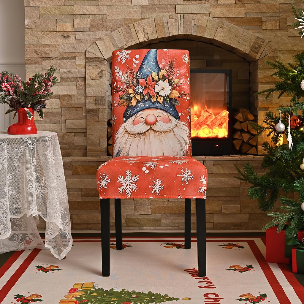 Stretch Print Christmas Chair Cover Christmas Chair Cover Decoration