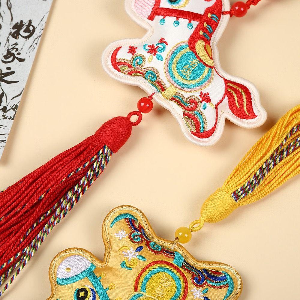 Chinese Style Pony Embroidered Pendant Tassel Horse Hanging Decoration  Cultural Gift