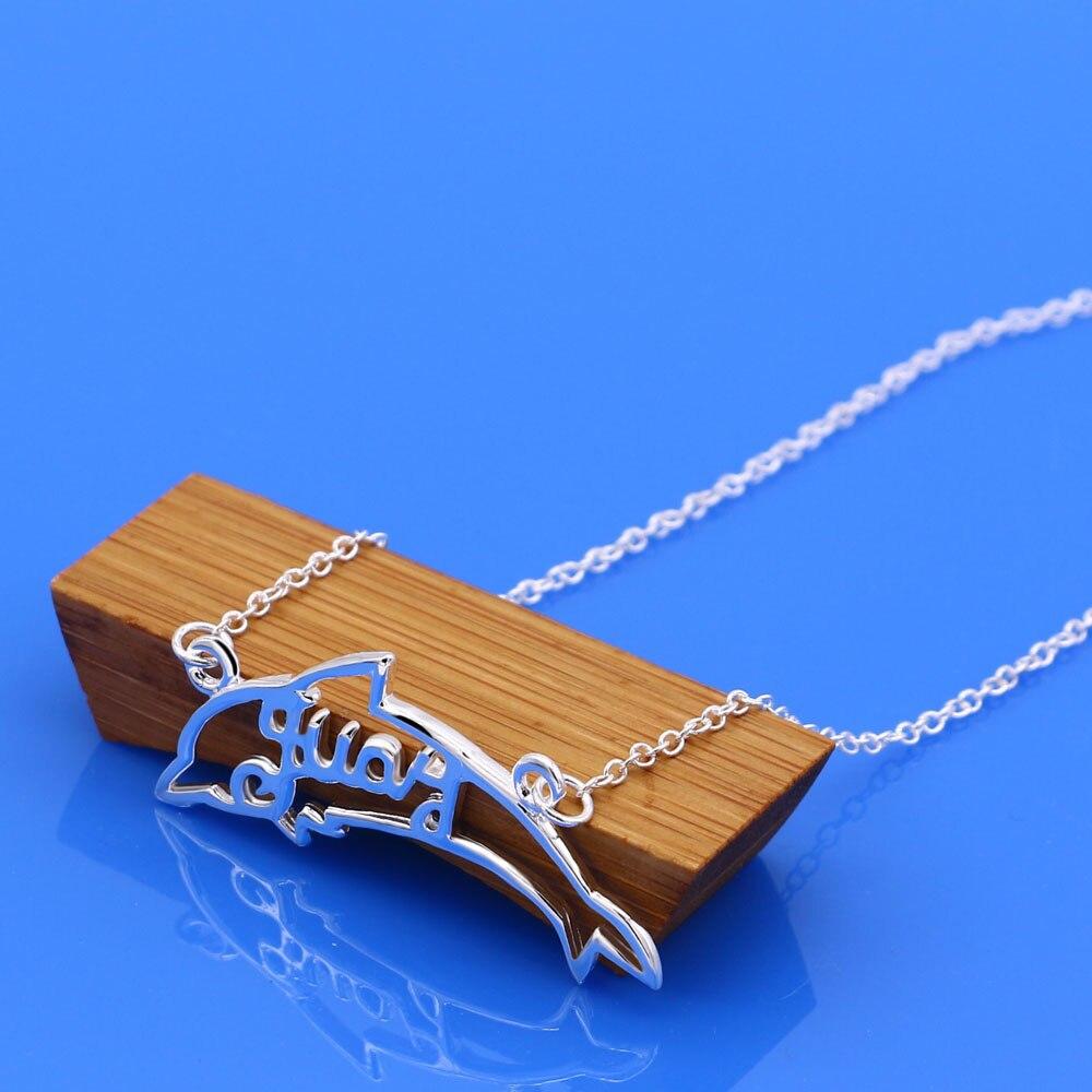 Creative 925 Silver Necklace For Woman's Charm Dolphin Pendant Necklace Sterling Silver Chain Minimalism Birthday Gift Jewelry