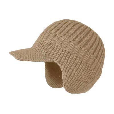 Autumn And Winter Solid Color Simple Knitted Hat Unisex Hats Slouchy Warm Ear Protection Warm C M2P6