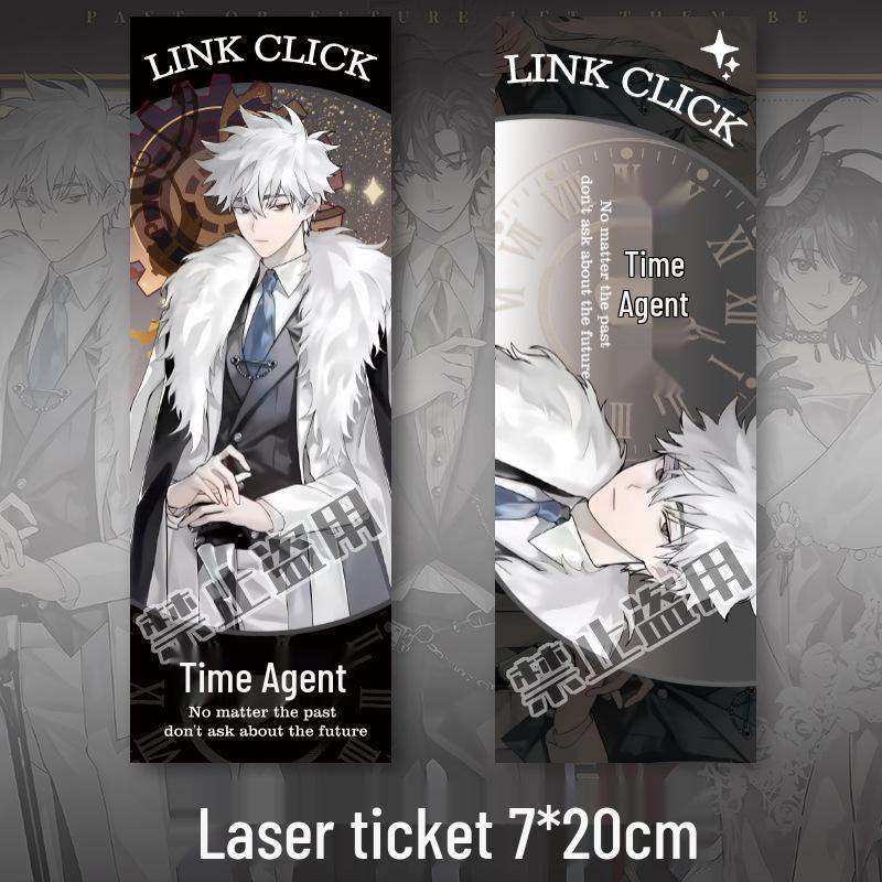 Lu Guang Time Agents Keychain & Badge Gift Set - Anime Fan Merchandise with Laser Ticket, Postcard, Bookmark Lu Guang лазерного билета