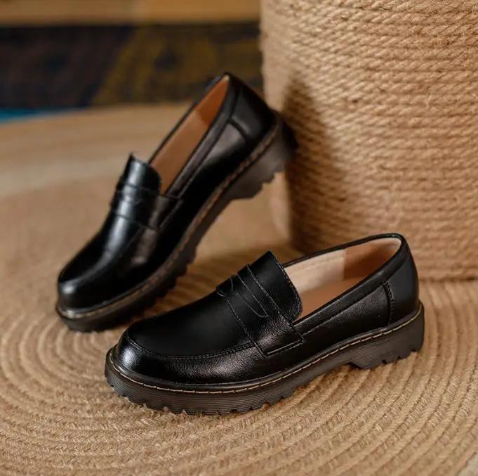 Woman Brogue Shoes Woman Platform Oxford Shoes Flats British Style Vintage Cut-Outs Flat Casual Women Shoes Student Retro