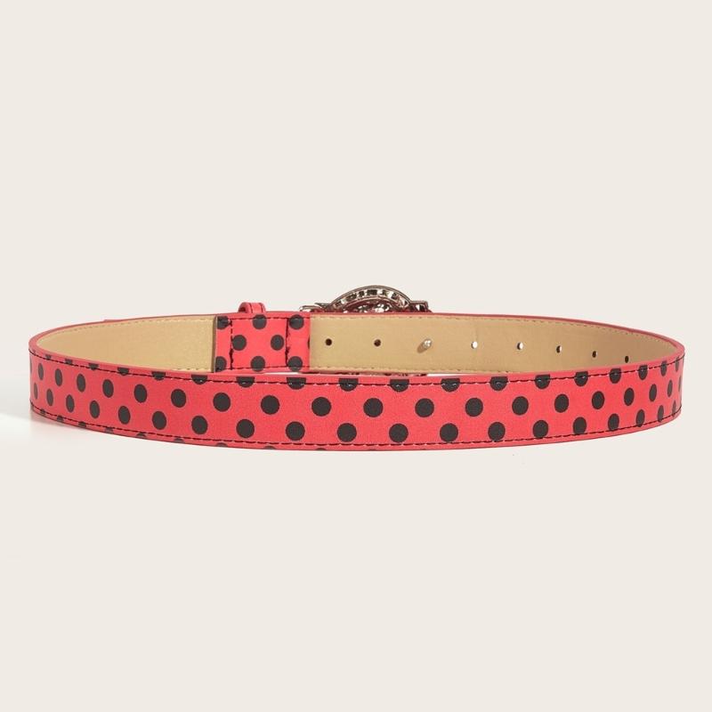 All Matching Dotted Print PU Leather Waist Belt Fashion Skinny Waistband Dress Belt Elegant Pants Belt Waist Decors