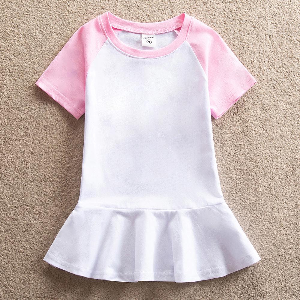 2022 Summer Girls' Short Sleeve T-shirt & Ruffle Skirt Set with Custom Print Options