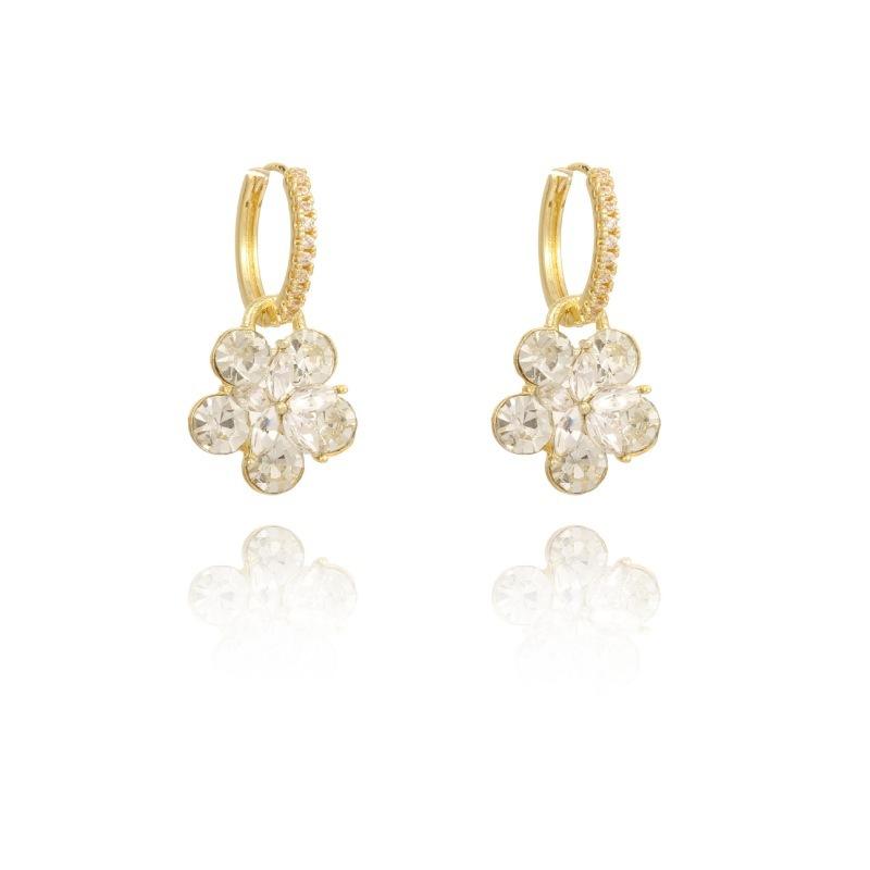 Minimalist Super Sparkling Flower Versatile Fashionable Earrings