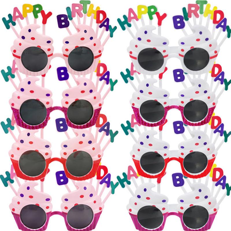 Creative Party Photo Props: Funny Cake & Christmas Birthday Glasses