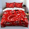 Red Paisley Pattern Bedding Set Bedding set (1 duvet cover, 2 pillowcases, duvet not included)