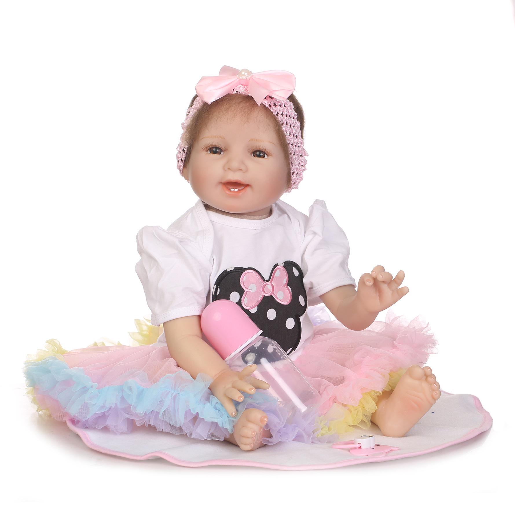 NPKCOLLECTION Realistic Baby Doll - Popular Foreign Trade Item 55 cm розовый