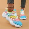 Damen Sneakers Mode Regenbogenfarben Plateauschuhe Lässige Wanderschuhe Bequeme Leichte Outdoor-Damen Vulkanisierte Schuhe