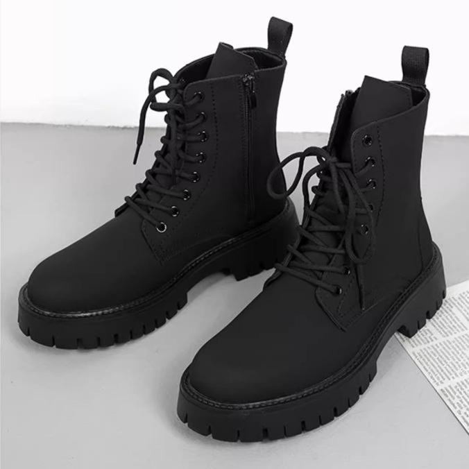 Long Martin boots men's British high-top leather shoes locomotive boots platform leather boots