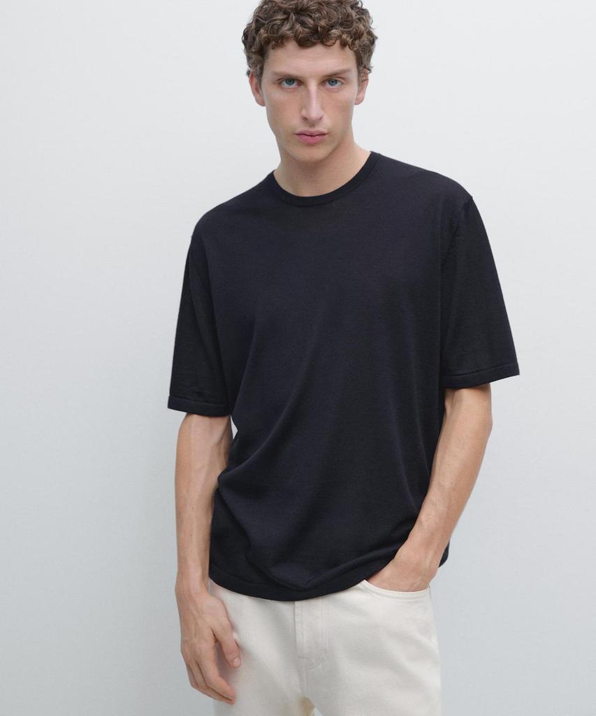 Masimodutti Wool Blend Short Sleeve T-Shirt