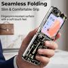 Floral Pattern Case For Samsung Galaxy Z FlIP 7 FE 6 5 Plating PC+PU Leather Hybrid Folding Cover For Samsung Z Flip7 Flip6 Flip5