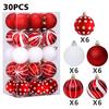 30pc/box Painting New Year Sparkling Christmas Balls Gifts Christmas Tree Pendants Home Hanging Pendants Exquisite 6cm