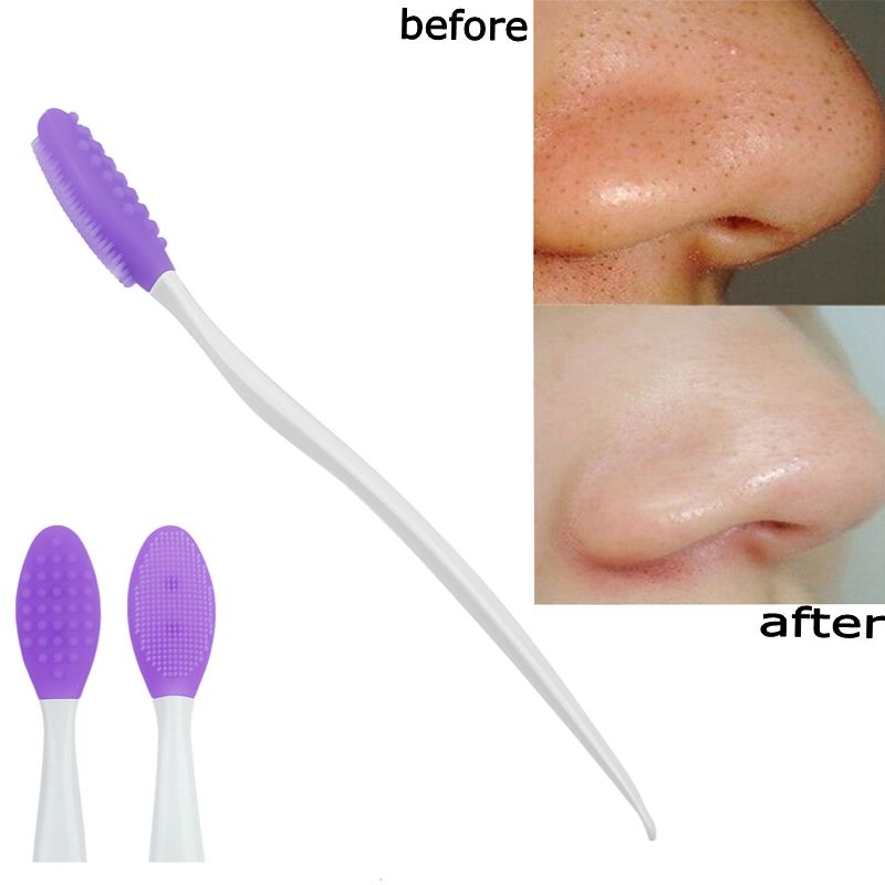 Facial Cleansing Massage Brush Hand-held Silicone Facial Care Cleaning Brush To Remove Horny Acne Remove Blackhead Makeup Tools