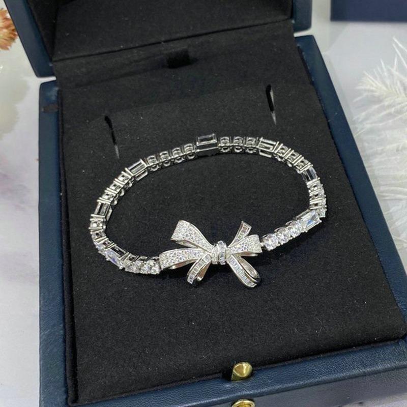 Temperament high sense zircon bow splicing bracelet Internet celebrity new ins light luxury jewelry wholesale women