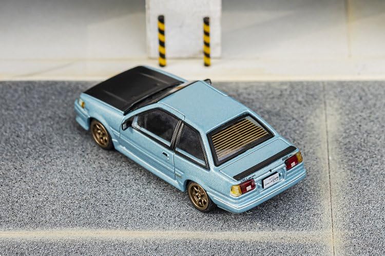 DIECASTTEAM Scale Toyota Corolla Levin Hood Finished Model 1/64 Blue/Black LL-009-146