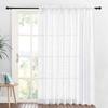 Solid Color Big Belly Hemp Blackout Window Screen Through Rod Pressing Line Living Room Finished Curtain