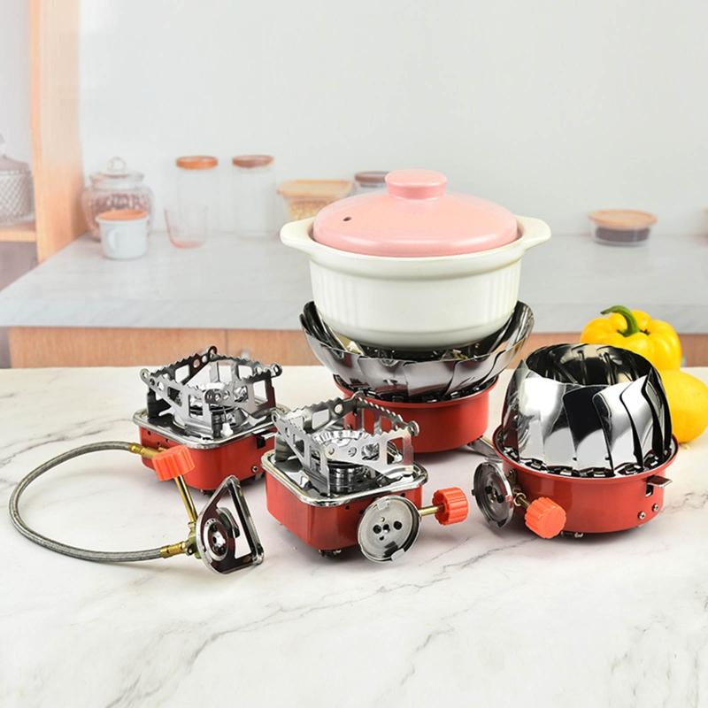 Portable Windproof Stove Stainless Steel Foldable Stove Furnace for Burner Outdoor Folding Metal Gas Stove Camping Tools