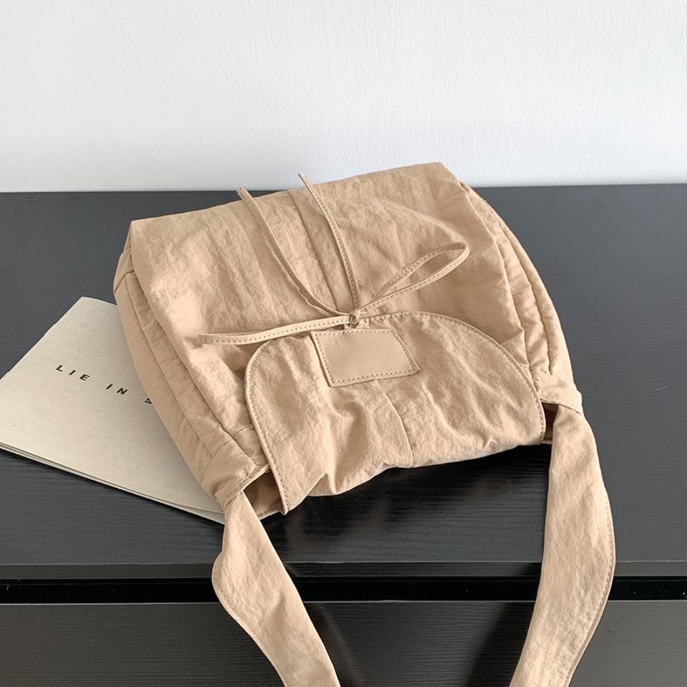 

Корейский стиль нейлоновая сумка-мешок с клапаном и бантом через плечо сумка-мессенджер на плечо легкая мягкая нейлоновая сумка для отдыха на открытом воздухе хаки