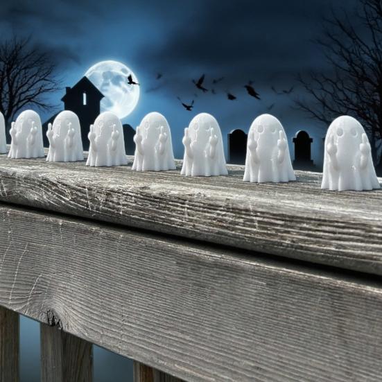Halloween Finger Puppets Toy Finger Flip Off Ghost Figurines Cute Middle Finger Ghost Statue Gag Gifts for Trick or Treat Party Favors