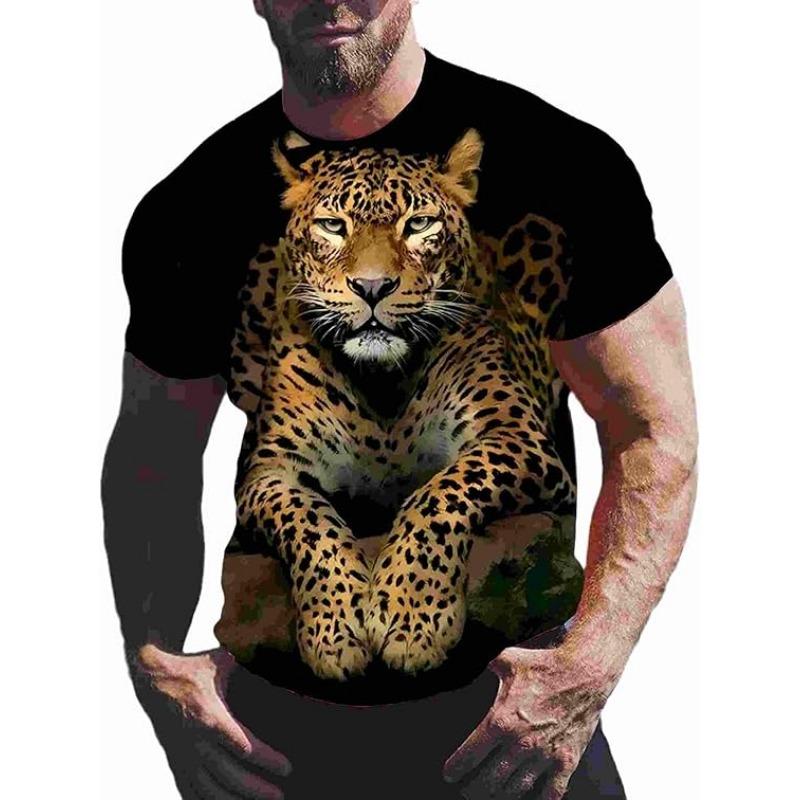 

Мужская летняя 3D футболка Модная повседневная свободная футболка с принтом животных и круглым вырезом и короткими рукавами 6XL