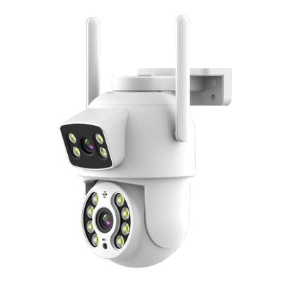 מצלמת אבטחה אלחוטית 3MP+3MP עם עדשה כפולה, מצלמת WiFi חכמה, עמידה למים, IP66, צבע לילה