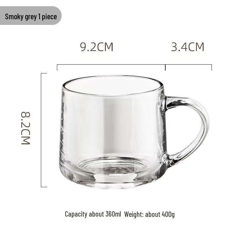 Tazza da Caffè in Vetro Soffiato a Mano da 360ml con Manico Elegante