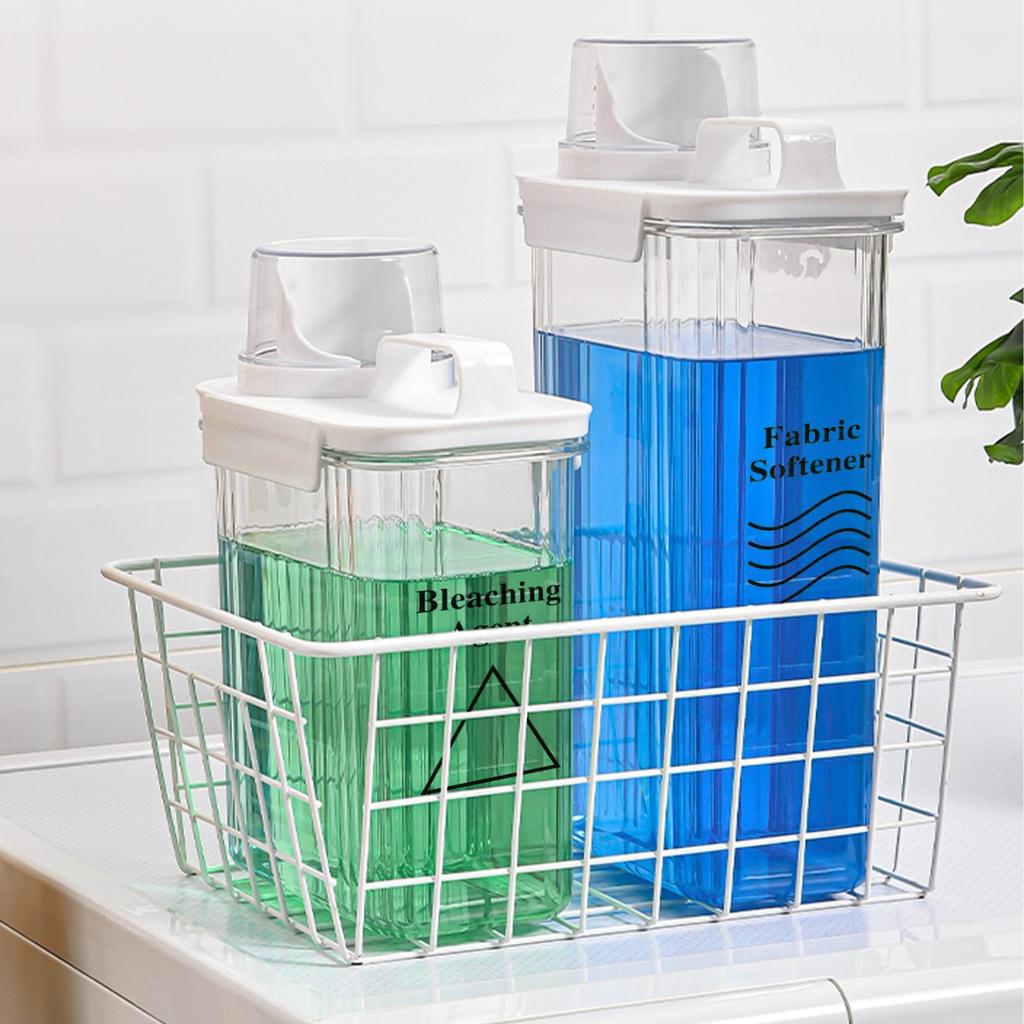Große Kapazität Waschmittel Weichspüler Spenderflasche für Dusche Shampoo Körperpflege mit Klassifizierungsetiketten, Selbst entworfen, 2er-Pack