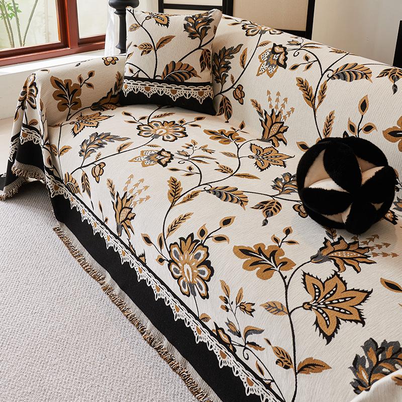 American Retro Sofa Cover Chenille Four Seasons Universal Anti-Scratching Sofa Towel Full Covered Light Luxury Advanced Sofa Cover