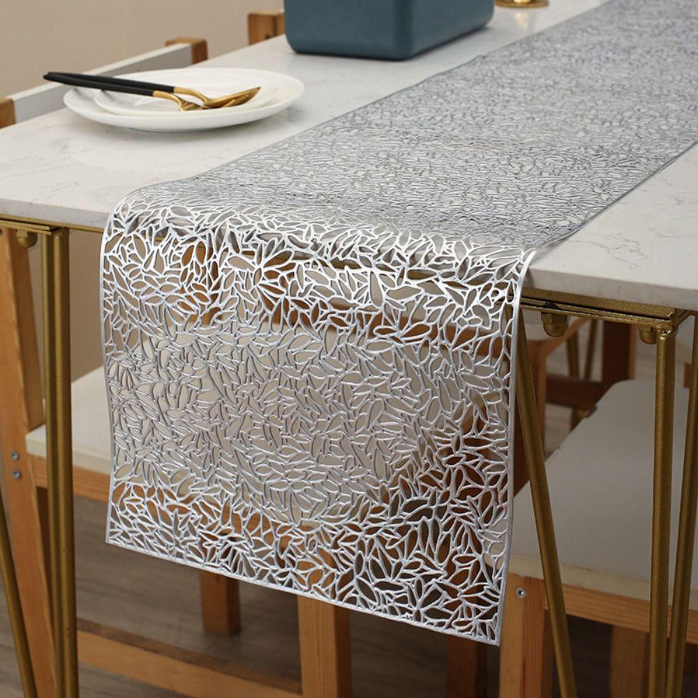 Rectangular Table Cover PVC Tablecloth Luxury Hollow Table Runner Table Decoration