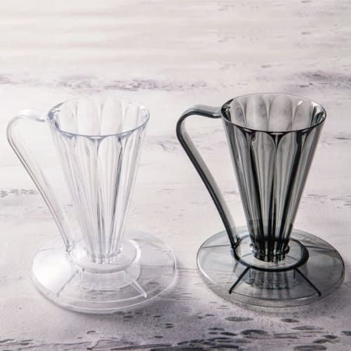 CAFEC DEEP 27 Flower Dripper FDD-27 for Single Cup Coffee (Clear Black, Dripper)