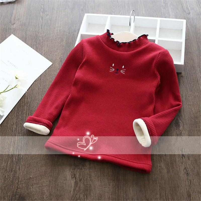 Fashion Girls Sweaters Winter Children Cartoon Kids Warm Velvet Thick Kids Sweater Girls Outwear