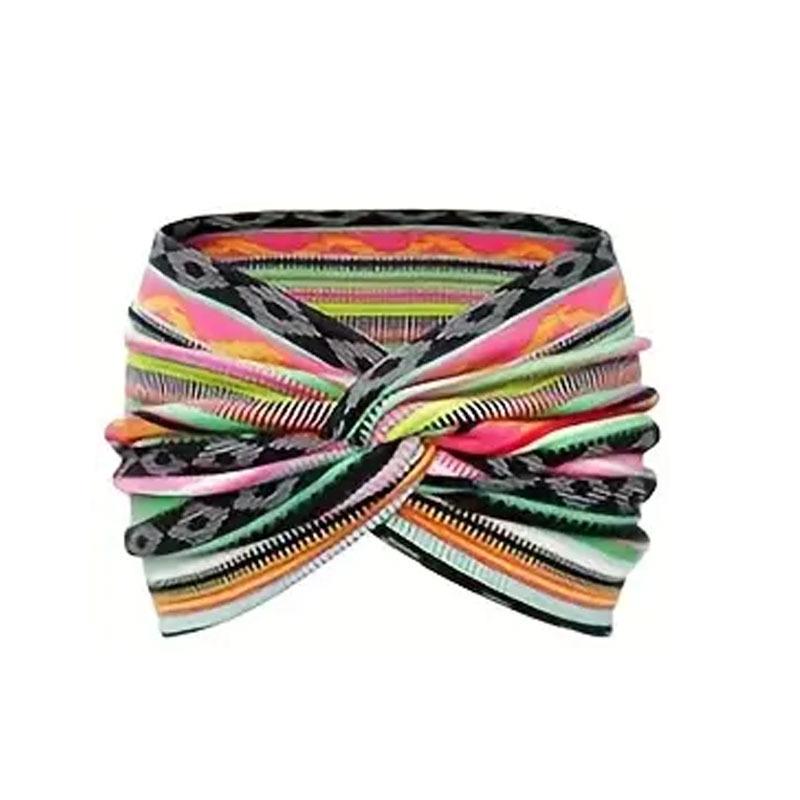 Vintage Criss-Cross Extra Wide Women's Elastic Headband for Yoga & Running