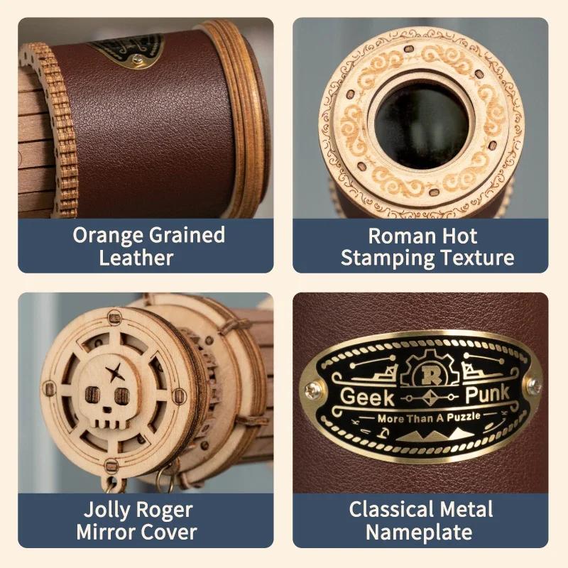 Monocular Telescope Craft 3D Wooden Puzzle Game Assembly Toys for Children Teens Adult Birthday Gift