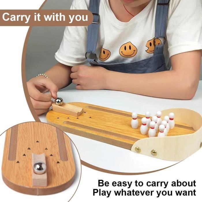 Jeu de table en bois - Mini Quille de Bowling - Portable - Fonctionnel - Décoratif