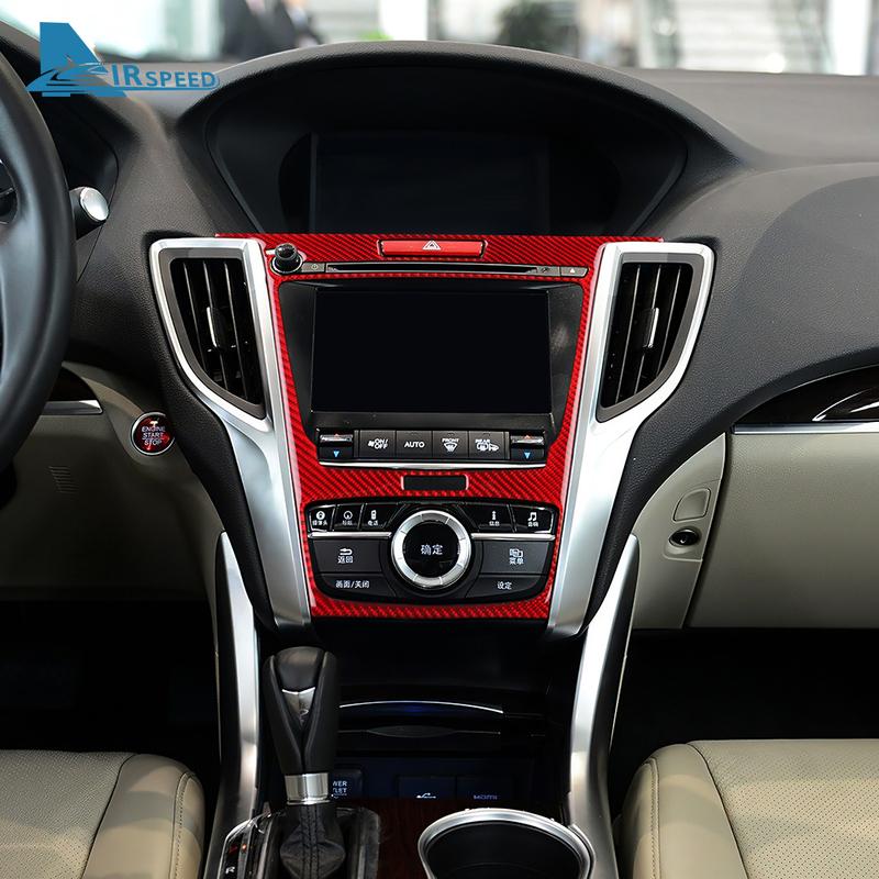 Real Soft Carbon Fiber Sticker For Acura TLX 2015 2016 2017 2018 2019 2020 LHD Car Center Console Panel Frame Accessories.