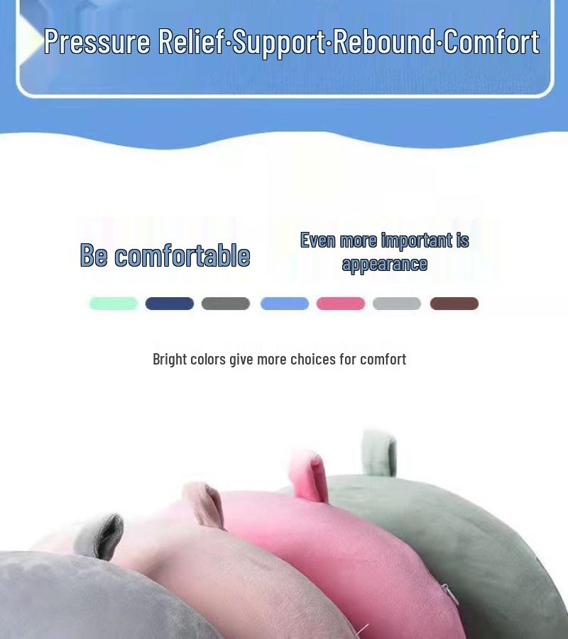 Solid Color U-Shaped Neck Pillow for Travel, Car, Office, or Napping - Cervical Support & Customizable Gift Option