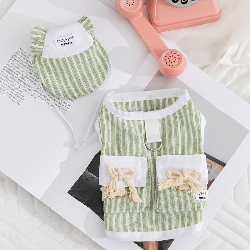 

Весенне-летняя простая полосатая кошачья майка, легкая и дышащая, на двух лапах, синяя, для котенка, для бесшерстной кошки, комплект одежды XS (recommended weight 1-1.5kg)