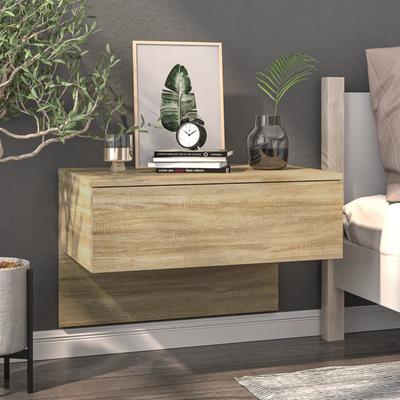 Wall Mounted Nightstands Set of 2 Sonoma Oak