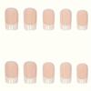 24Pcs/set Chic French Tip Press-On Nails Kit - Glossy Aurora White & Pink,  Medium Length French Tip False Nails Set