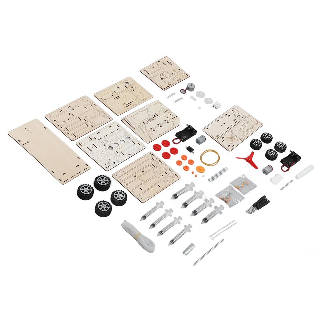 4 Sets 3D Wooden Puzzle Excavator Hand Generator Electric Tank Vehicle Toy Set Kit for Kids