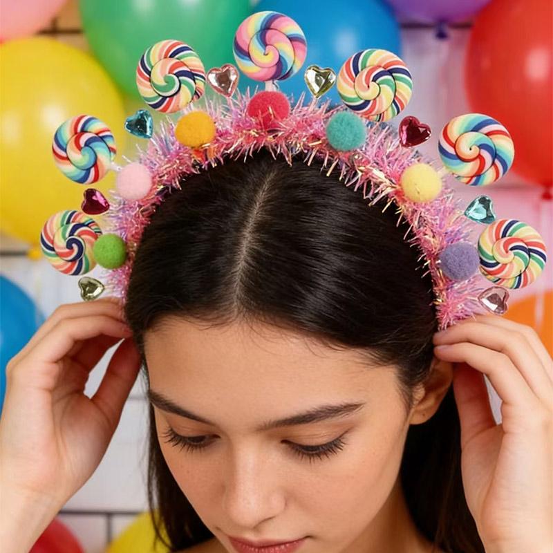 Cartoon Lollipop Hairband Sweet Candy Hair Band Girly Heart Princess Headband Birthday Party Holiday Costume Hair Accessories