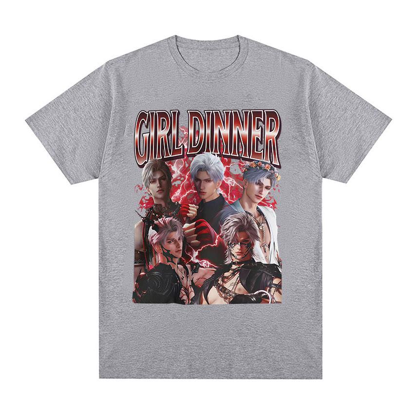 Funny Girl Dinner Love and Deepspace Novelty Graphic T Shirts Mens Clothing Vintage Oversized 100 Cotton Short Sleeve Tshirts