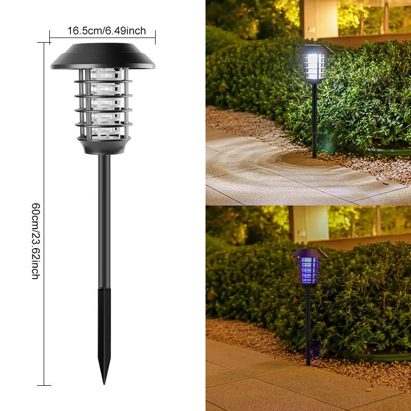 Solar Powered LED Mosquito Zapper Lawn Lamp