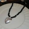 Sweet Heart Pendant Necklace Female Temperament Collarbone Chain Korean Student Adjustable Chain Y2k Aesthetic Jewelry