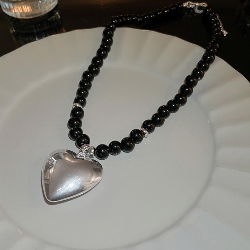 Sweet Heart Pendant Necklace Female Temperament Collarbone Chain Korean Student Adjustable Chain Y2k Aesthetic Jewelry