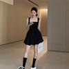 Black Sleeveless Suspender Dress Children's Summer French Temperament Beautiful Sweet Spice Girl Waist Ballet Puff Skirt