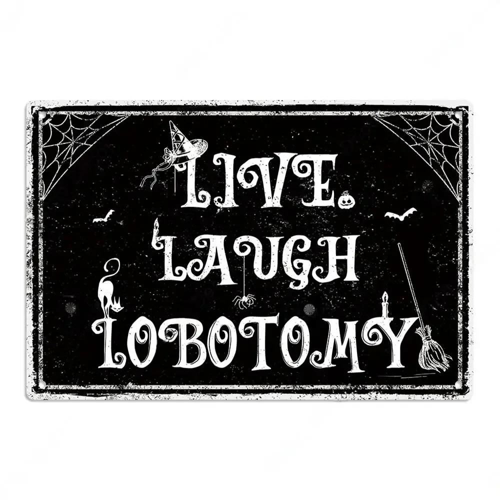 Poster Vintage Buon Halloween Segni in Latta di Metallo Decorazione Arte da Parete Decorazione per Casa Caffetteria Bar Giardino Cortile