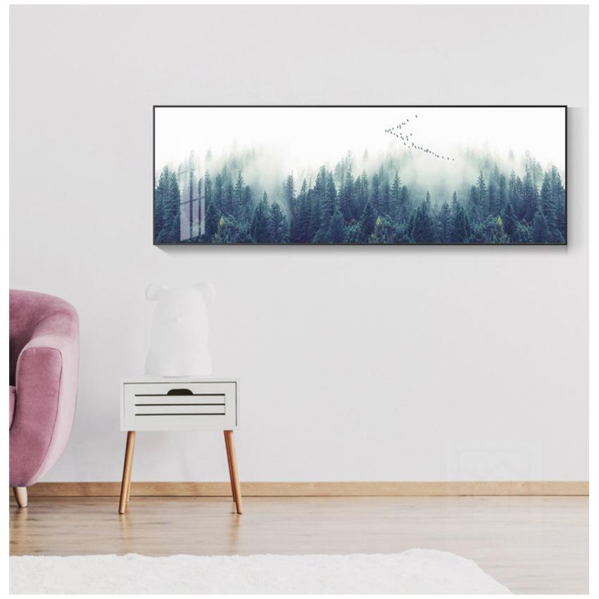 Painting Wall Picture for Living Room Nordic Decor Foggy Forest Landscape Wall Art Poster Canvas Art Print Forest